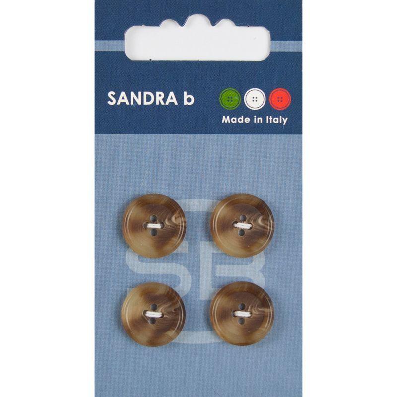 Sandra B knopen C130 maat 24 - 15 mm Marmer Bruin
