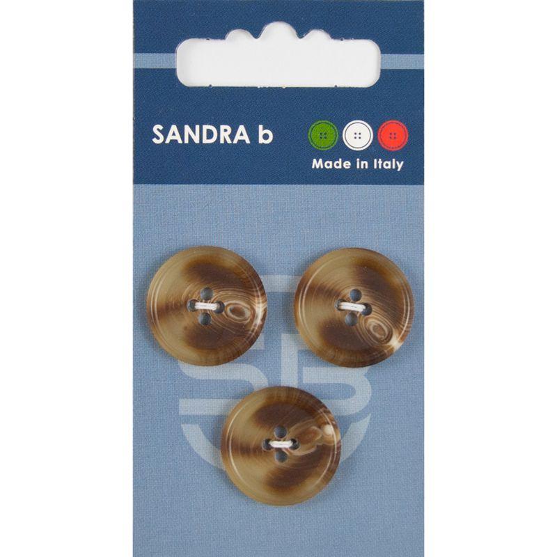 Sandra B knopen C131 maat 32 - 20 mm Marmer Bruin