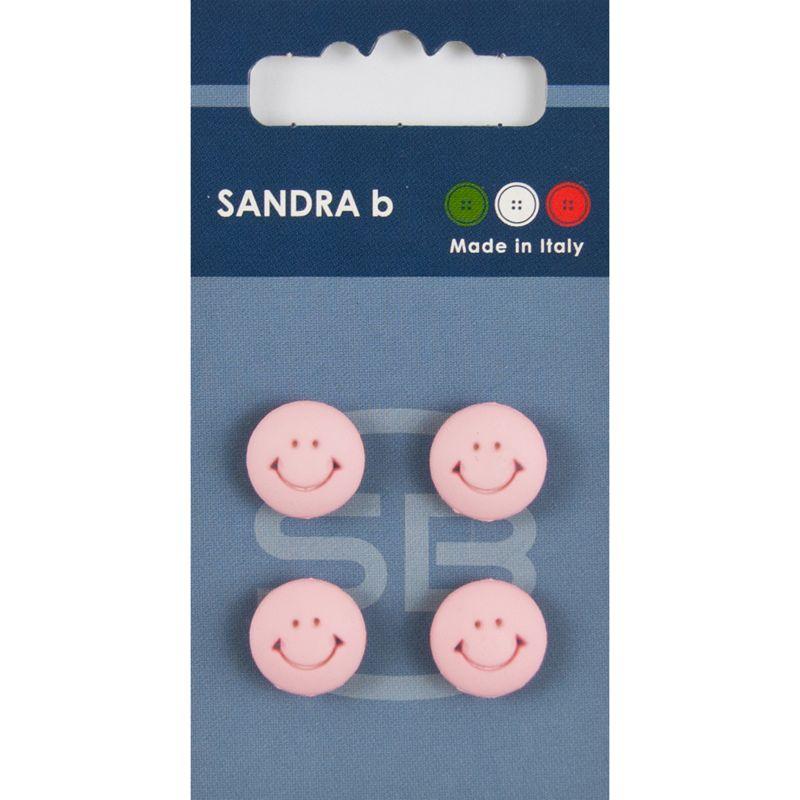 Sandra B knopen C135 maat 20 - 13 mm Smiley Lichtroze