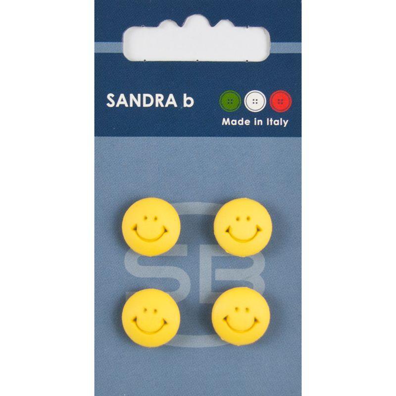 Sandra B knopen C136 maat 20 - 13 mm Smiley Geel