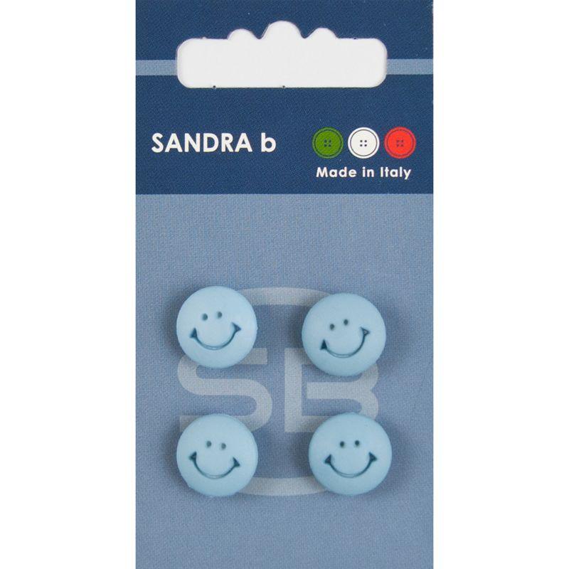 Sandra B knopen C137 maat 20 - 13 mm Smiley Lichtblauw