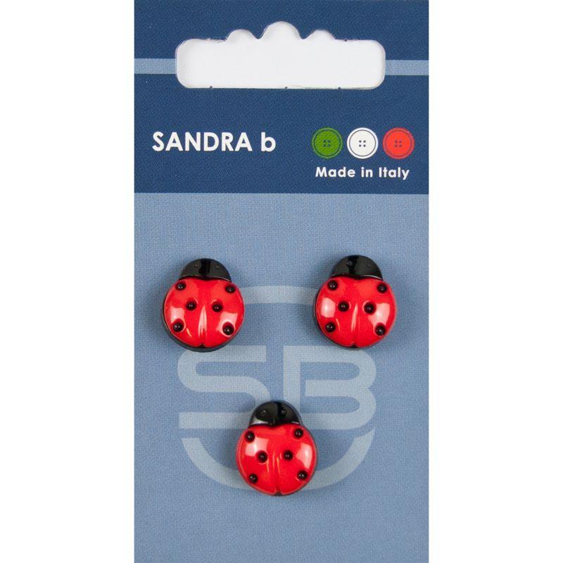 Sandra B knopen C140 maat 24 - 15 mm Lieveheersbeestje