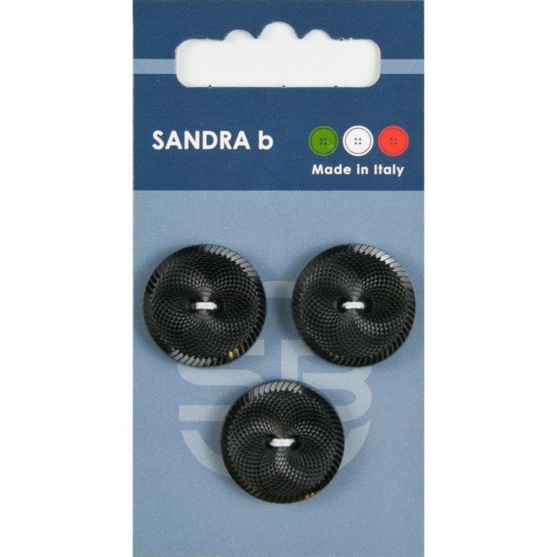 Sandra B knopen C146 maat 32 - 20 mm Zwart met motief