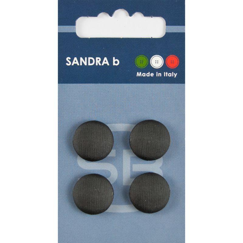 Sandra B knopen C158 maat 24 - 15 mm Zwart z/gaatjes