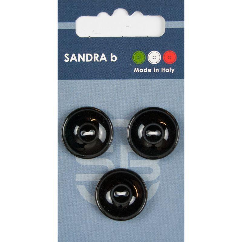 Sandra B knopen C167 maat 32 - 20 mm Zwart met Reliëf