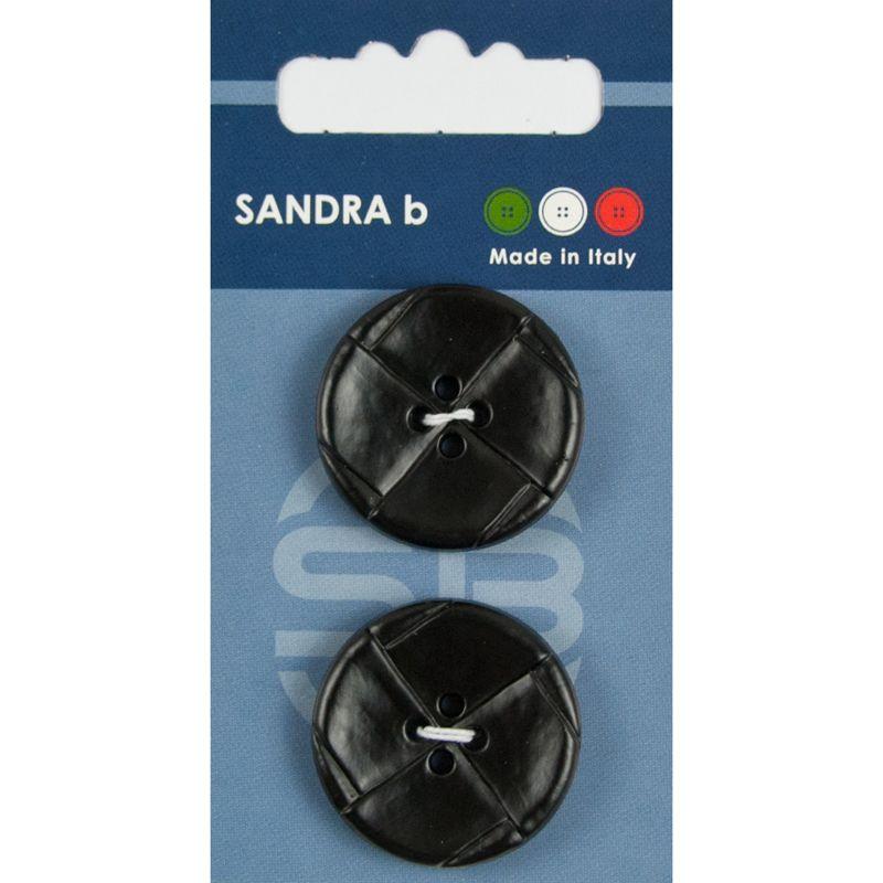 Sandra B knopen C172 maat 44 - 28 mm Zwart met motief