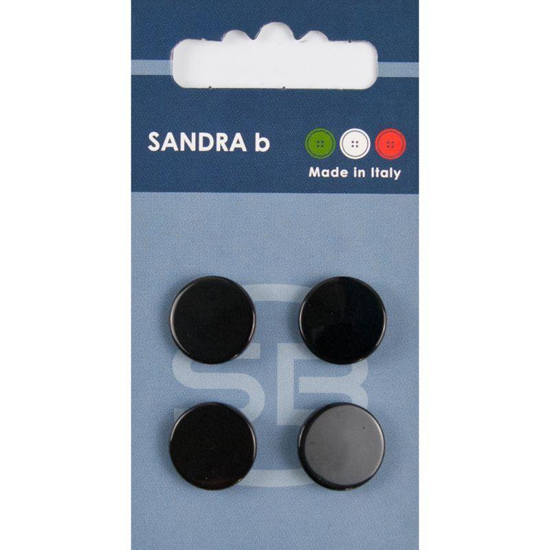 Sandra B knopen C173 maat 24 - 15 mm Zwart z/gaatjes