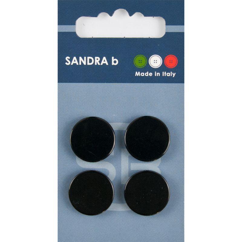 Sandra B knopen C174 maat 28 - 18 mm Zwart z/gaatjes