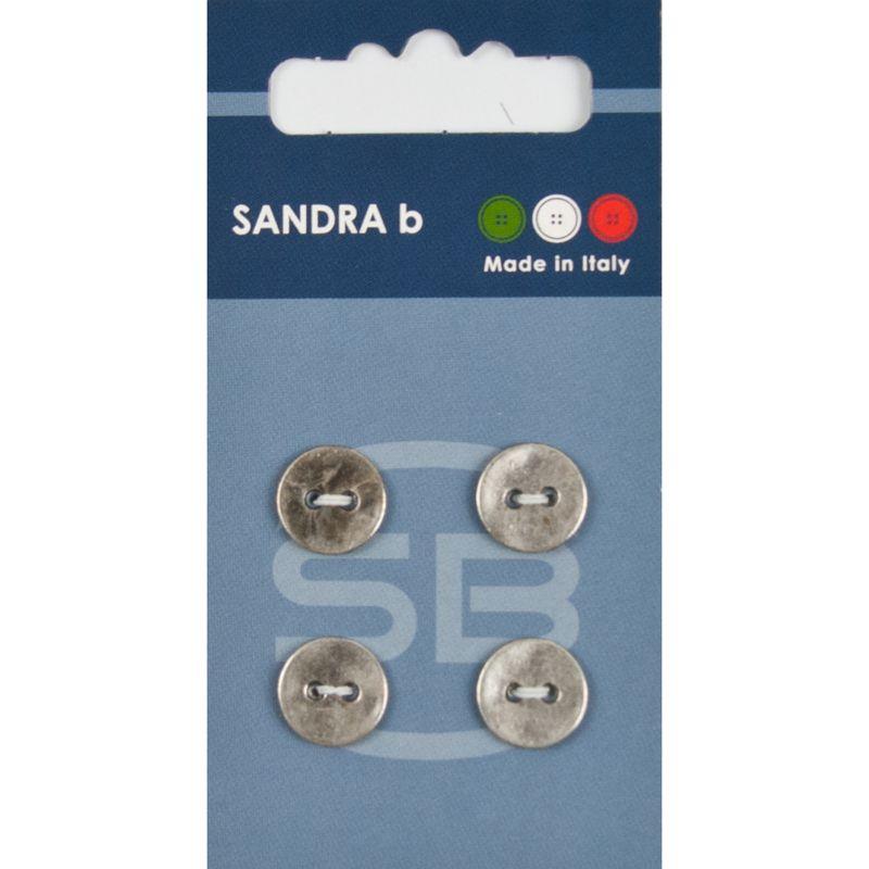 Sandra B knopen C194 maat 20 - 13 mm Parelmoer Zilver