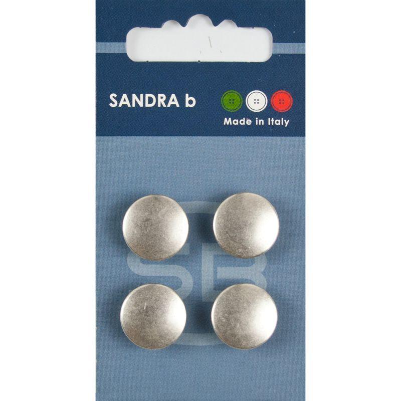 Sandra B knopen C199 maat 24 - 15 mm Zilver z/gaatjes