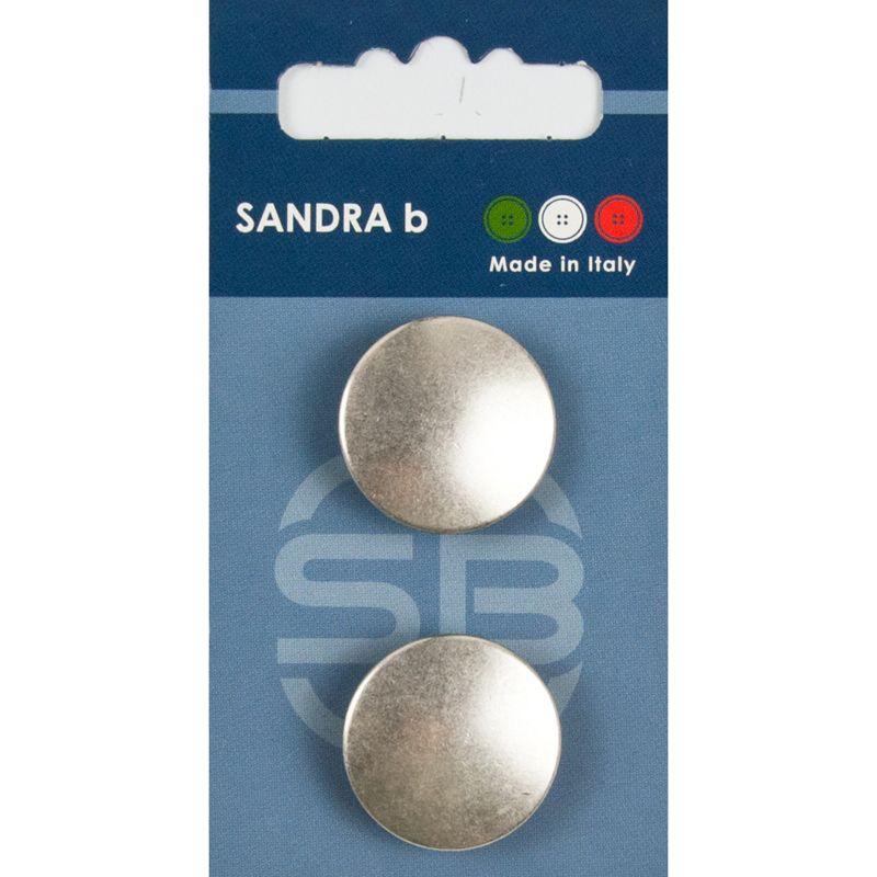 Sandra B knopen C201 maat 36 - 23 mm Zilver z/gaatjes