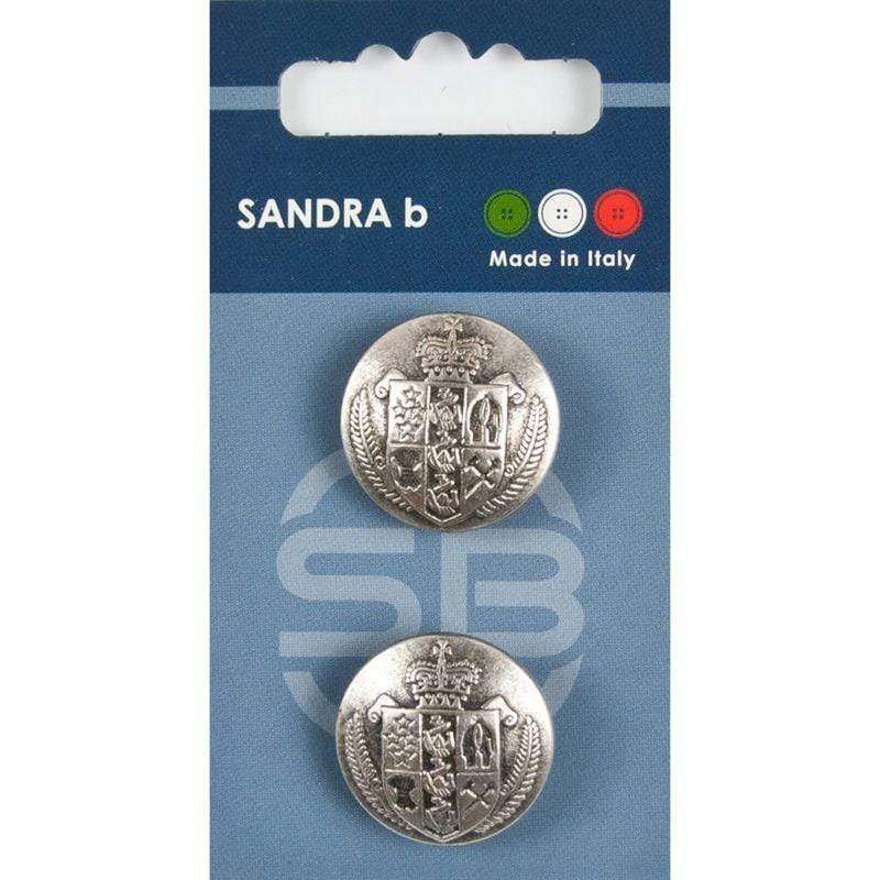 Sandra B knopen C203 maat 36 - 23 mm Zilver z/gaatjes