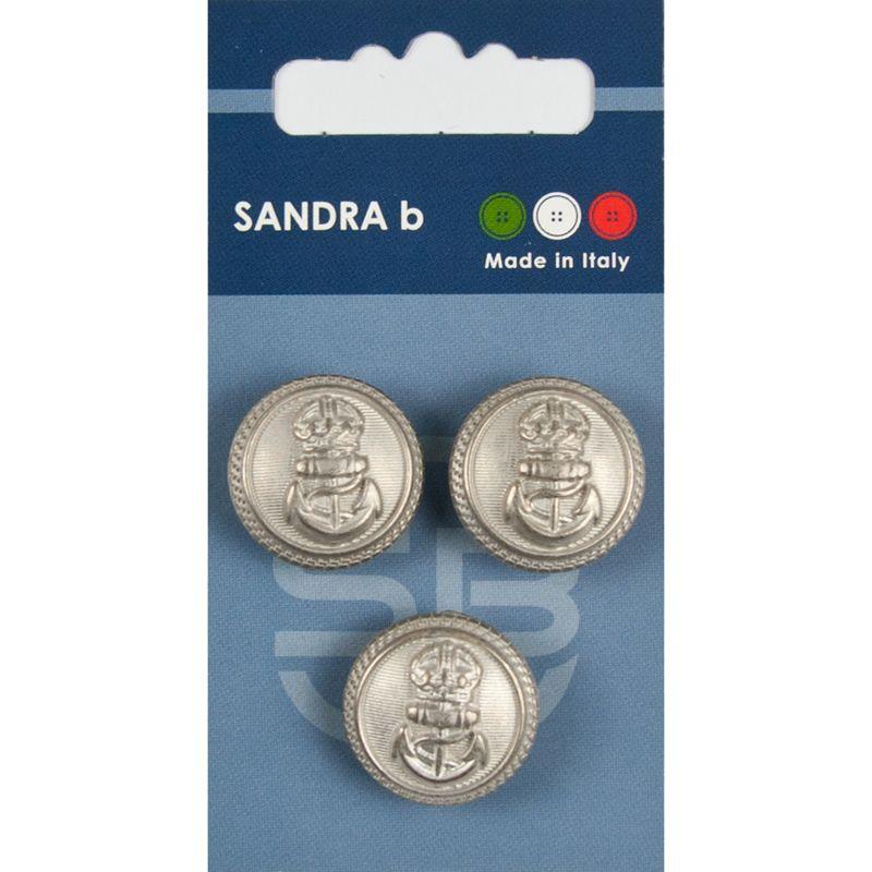 Sandra B knopen C205 maat 32 - 20 mm Zilver z/gaatjes
