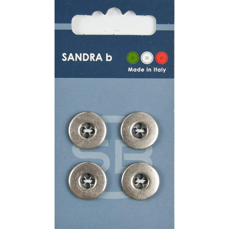 Sandra B knopen C206 maat 24 - 15 mm Zilver