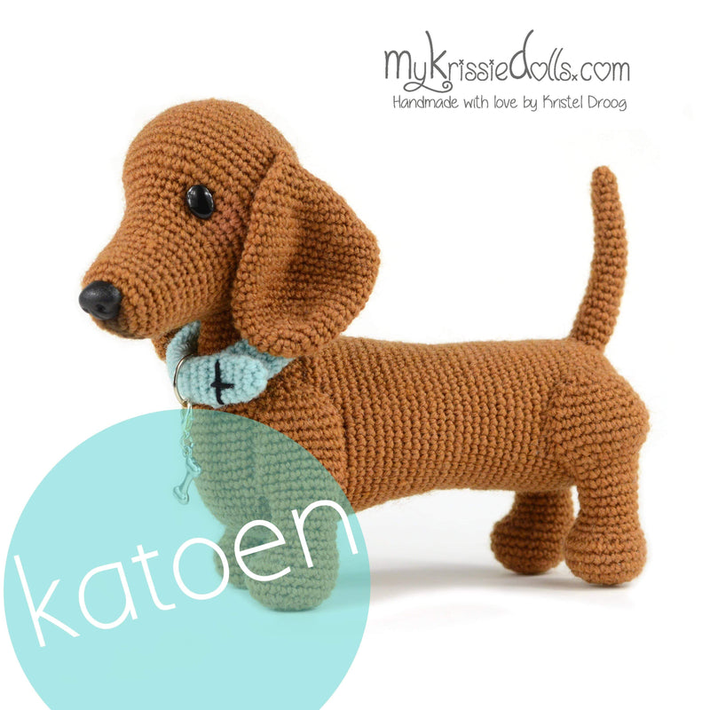 MyKrissieDolls Garenpakketten Black and Tan teckeltje 'Lin' DoggyBag Teckeltjes Fin of Lin - Katoen