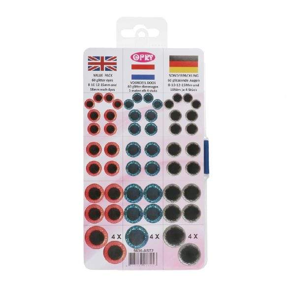 Opry Veiligheidsogen Opry Glitter Dierenogen assortiment 8-18 mm
