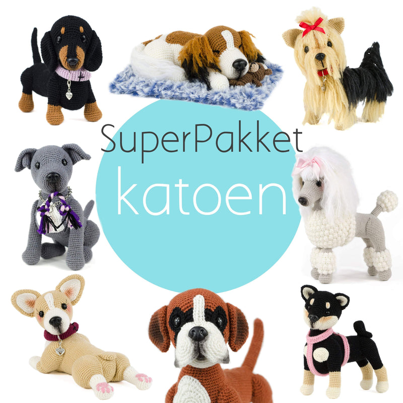 Superpakket: Mijn hondjes van sokkenwol 2 - Katoen